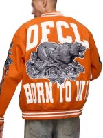Ofcl Rose Orange Wool Varsity Jacket