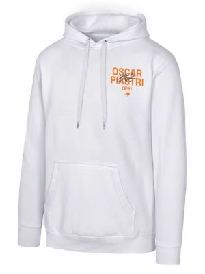 Oscar Piastri 81 White Pullover Hoodie