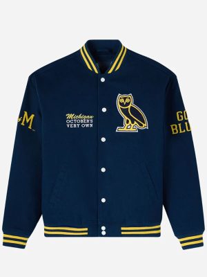 OVO Michigan Wolverines Blue Varsity Jacket