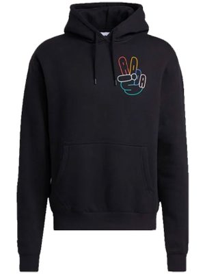 Peace Sign Black Fleece Pullover Hoodie