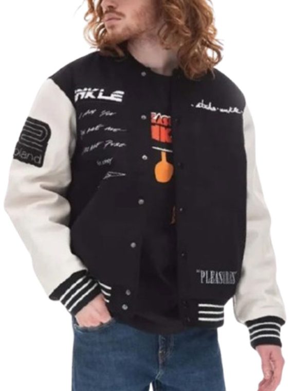 Pleasures Unkle Black Varsity Jacket