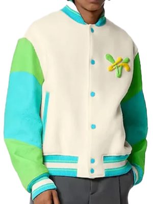Rainbow Playground Multi Color Varsity Jacket