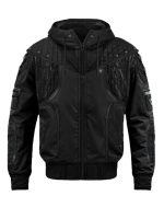 Renegade Black Bomber Hooded Jacket