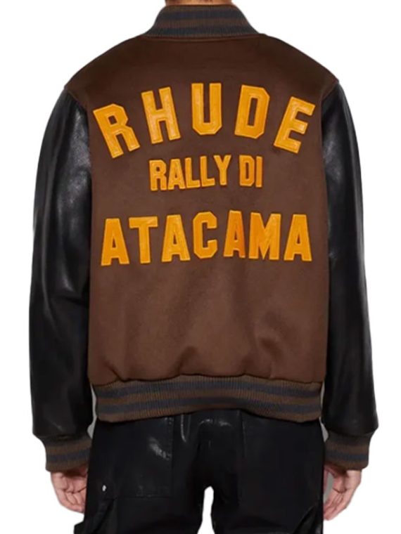 Rhude Hills Brown Black Varsity Jacket