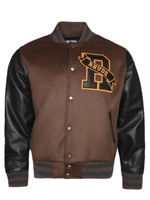 Rhude Hills Brown Black Varsity Jacket