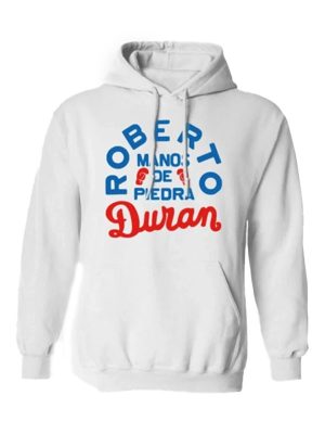 Roberto Duran White Pullover Hoodie