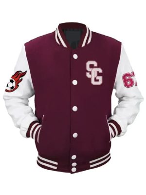 Soccer Stegaro Maroon White Varsity Jacket