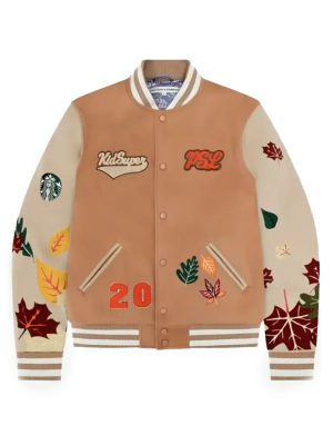 Starbucks Team PSL Orange White Varsity Jacket