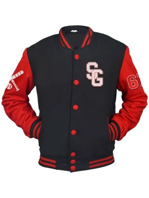 Stegaro 67 Black Red Varsity Jacket