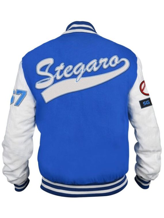 Stegaro Baseball Blue White Varsity Jacket