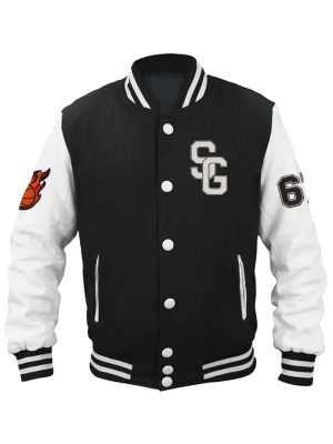 Stegaro Basketball Black White Varsity Jacket
