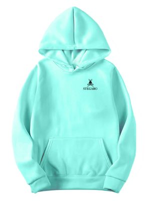 Stegaro Cool Zone Light Teal Color Pullover Hoodie
