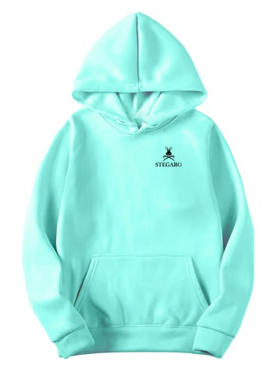 Stegaro Cool Zone Light Teal Color Pullover Hoodie