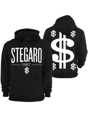Stegaro Dollar Black Fleece Pullover Hoodie