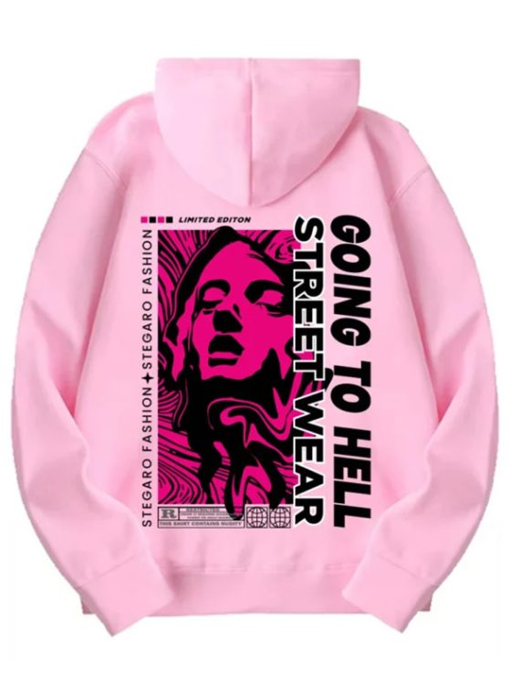 Stegaro Going To Hell Pink Pullover Hoodie