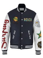 Stegaro Paradise Grey White Varsity Jacket