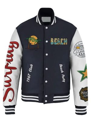 Stegaro Paradise Grey White Varsity Jacket