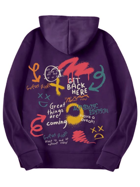 Stegaro Power Quotes Purple Pullover Hoodie