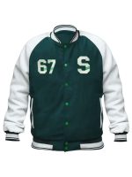 Stegaro Raglan Green White Varsity Jacket