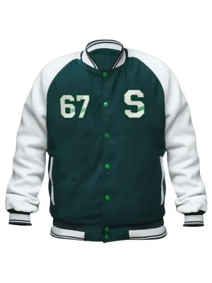 Stegaro Raglan Green White Varsity Jacket