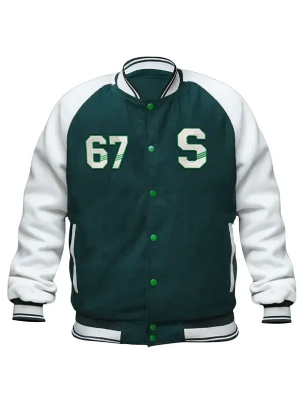 Stegaro Raglan Green White Varsity Jacket