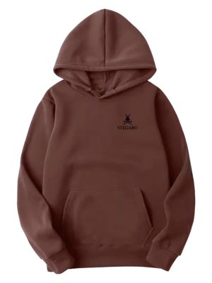 Stegaro Think Run Fast Brown Pullover Hoodie