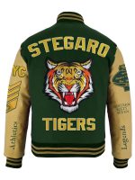 Stegaro Tigers Green Beige Varsity Jacket