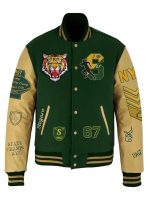 Stegaro Tigers Green Beige Varsity Jacket