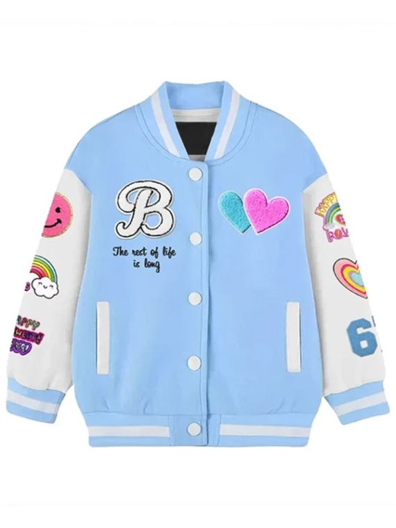 Stegaro Unicorn Blue White Varsity Jacket