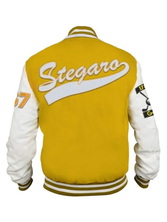 Stegaro USA Golf Yellow White Varsity Jacket