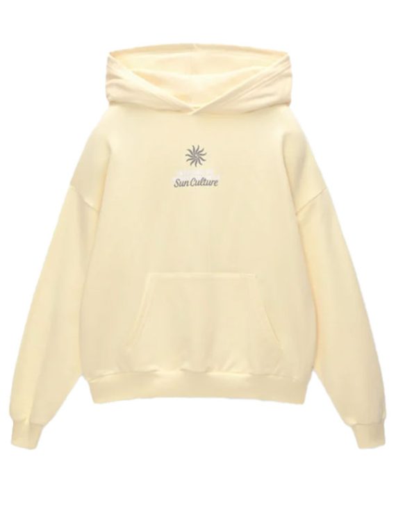 Sun Culture Beige Pullover Hoodie