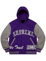 Supreme Purple King Varsity Hooded Jacket