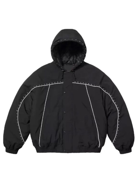 Supreme Studded Stadium Black Hooded Jacket