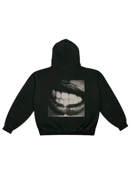 Tate Mcrae T8 Lips Black Pullover Hoodie