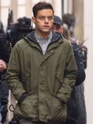 The Amateur 2025 Rami Malek Green Hooded Jacket