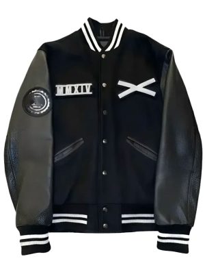The Weeknd XO Tour Black Varsity Wool Leather Jacket