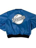 Vanson Brooklyn Blue Leather Bomber Jacket