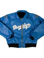 Vanson Brooklyn Blue Leather Bomber Jacket