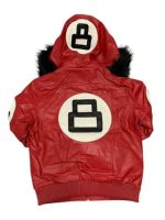 8 Ball Oversized Leather Hooded Jacket