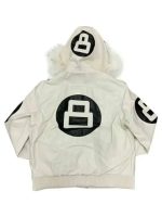 8 Ball Oversized Leather Hooded Jacket