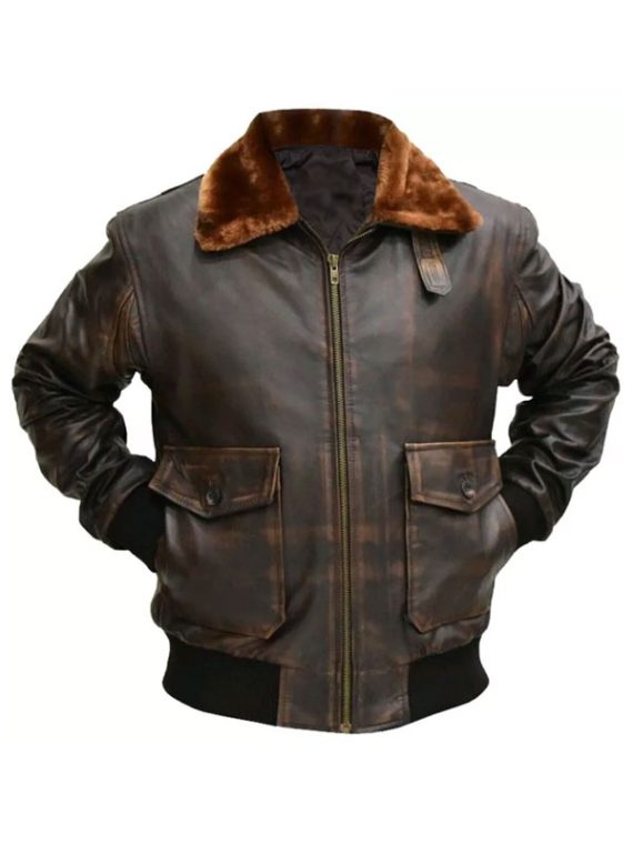 A2 Aviator American Air Force Brown Leather Jacket