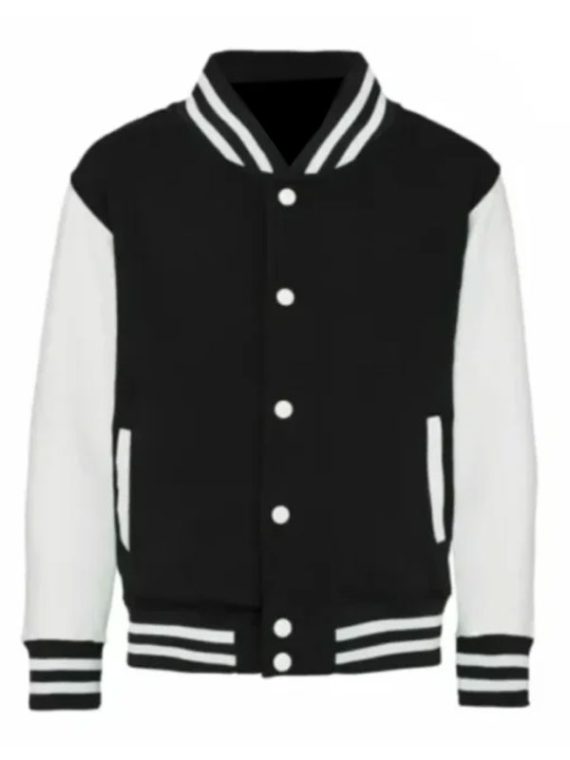 BRACHA Youth Black White Varsity Jacket