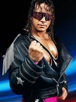 Bret Hart The Hitman Black Leather Zipper Jacket