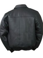 Burks Bay A-1 Black Leather Bomber Jacket