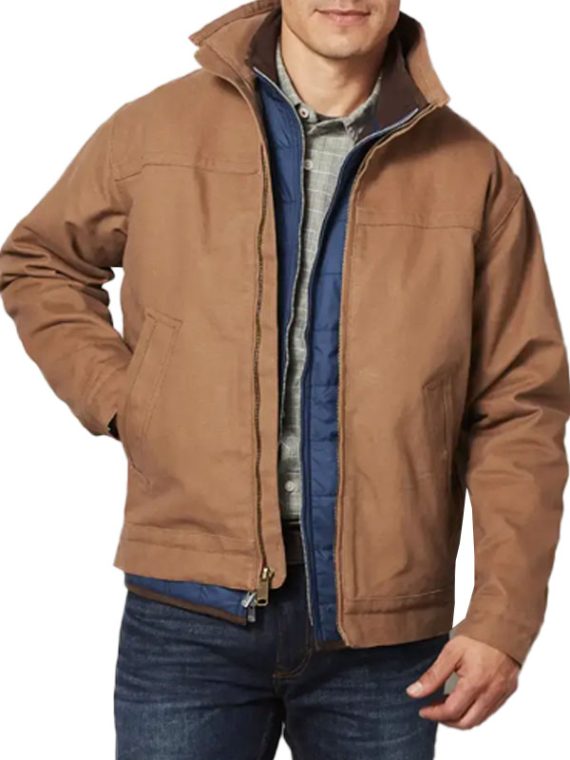 Canvas Ranch Beige Bomber Cotton Jacket