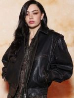Charli xcx FW25 Black Leather Jacket