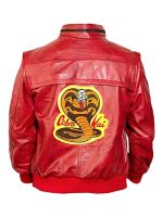 Cobra Kai Red Leather Varsity Jacket