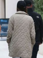 Dakota Johnson Materialists Beige Quilted Jacket