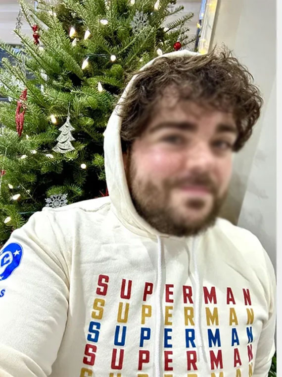 DC Superman White Fleece Pullover Hoodie