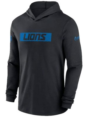 Detroit Lions Sideline Blabk Pulover Hoodie